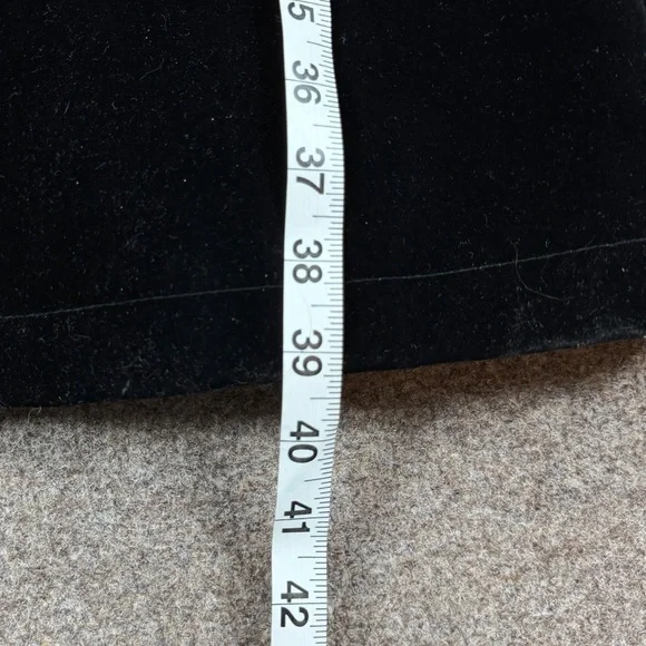 Gallery Black Velour Mid Length Single Breasted Pea Coat Women’s XL Car Coat - Picture 9 of 10